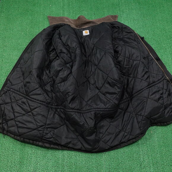 VINTAGE CARHARTT C26 BLK FULL ZIP QUILT LINED DUCK CANVAS JACKET SIZE XL - Picture 11 of 12